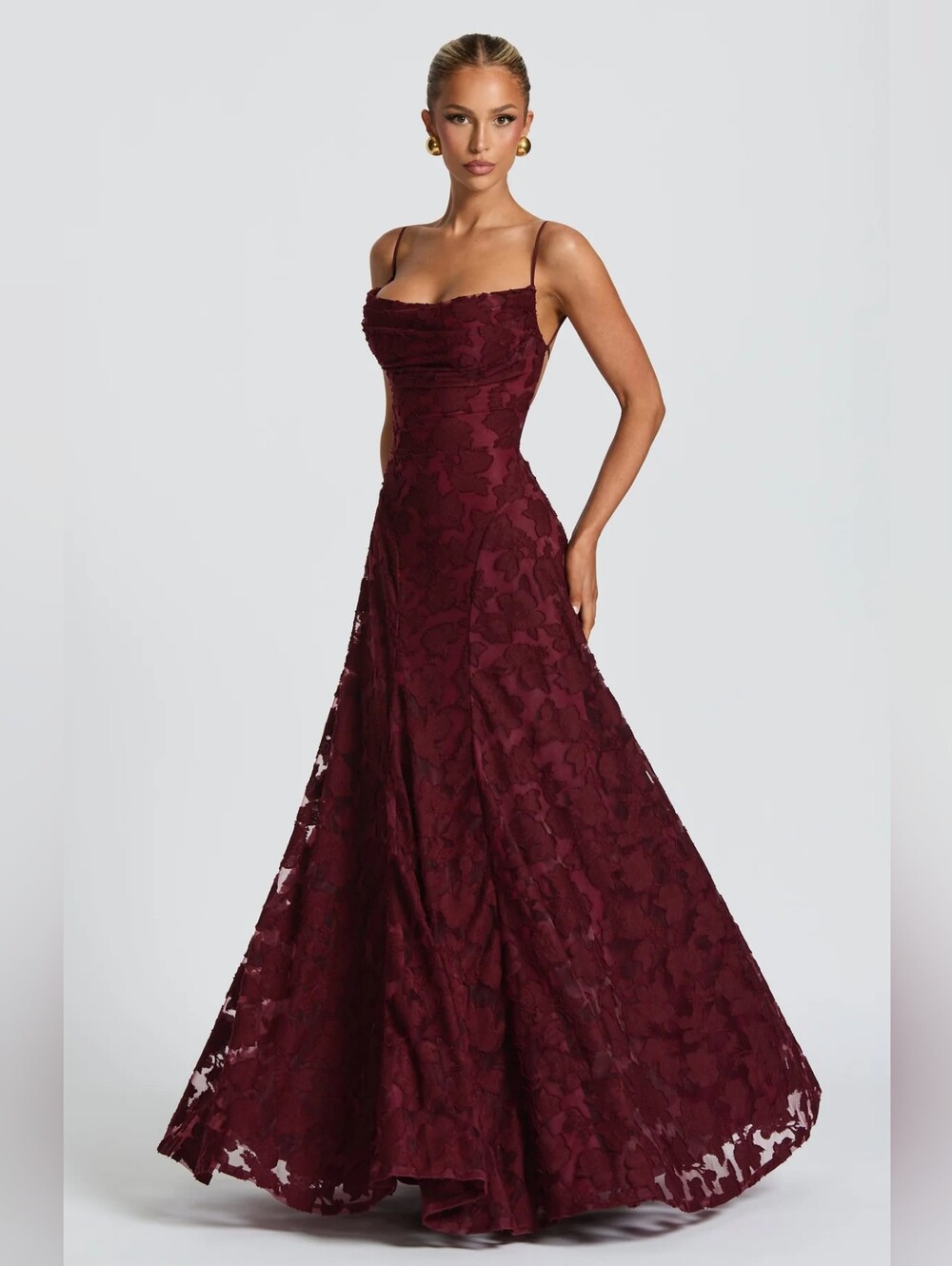 Vestido largo Francis - Lacado cereza BABYBOO NWT $ 180